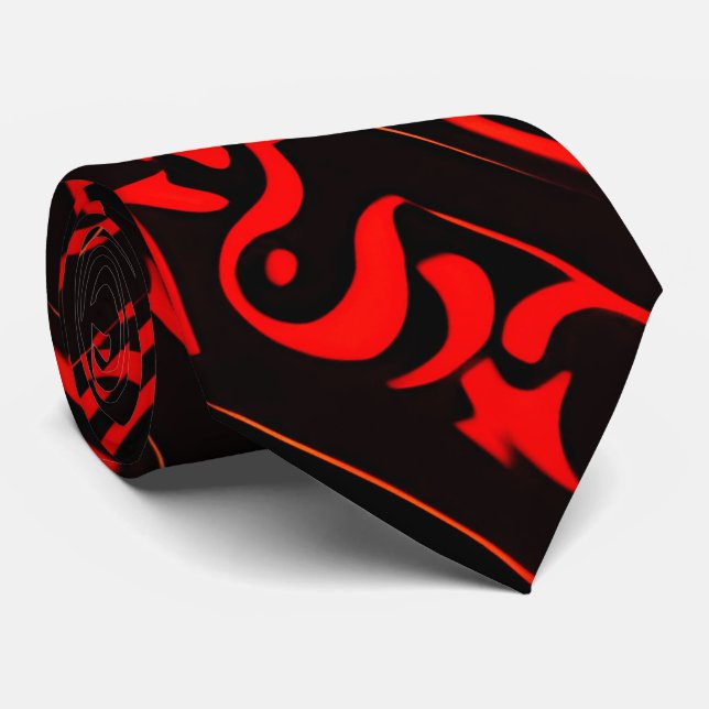 Die skär röd Blommigt Utjämnad hörngeometr Mönster Slips (Rullad)