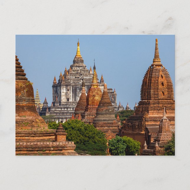 Die Tempel von Bagan i Myanmar Postkarte Vykort (Framsida)