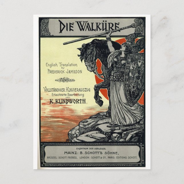Die Walküre (Rubrik på vocal score page, 1899) Vykort (Framsida)