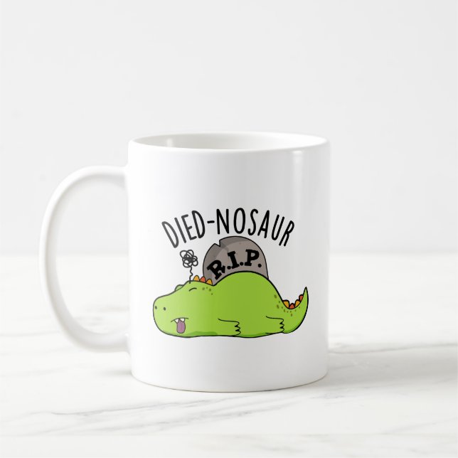 Died-nosaur Funny Dinosaur Puns Kaffemugg (Vänster)