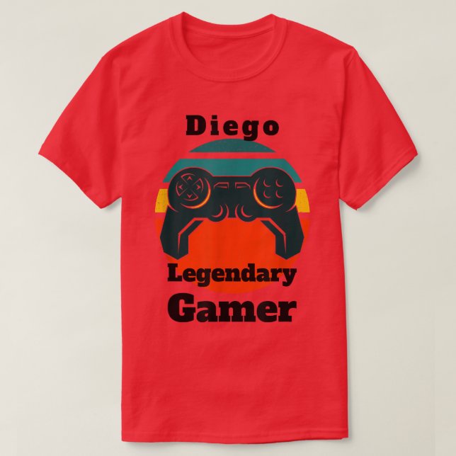 Diego Legendary Gamer Video Game Player-styrenhet T Shirt (Design framsida)