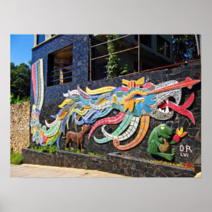 Diego Rivera hus av vind Quetzalcoatl Poster