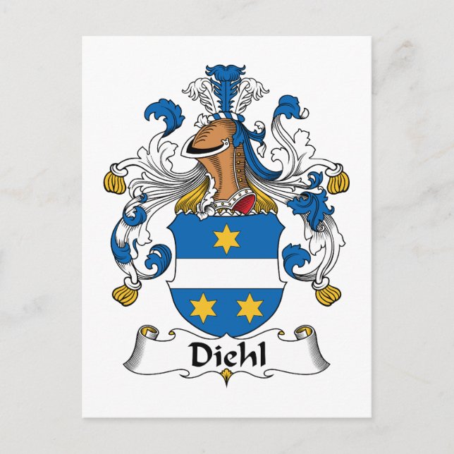 Diehl Family Crest Vykort (Framsida)