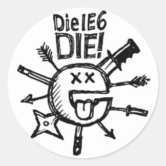 DieIE6DIE Sketchnote Sticker Runt Klistermärke