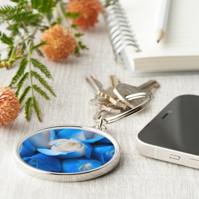 Diemudis Rund Silverfärgad Nyckelring (Sidan)