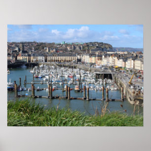 Dieppe Harbour, Normandie, Frankrike Poster