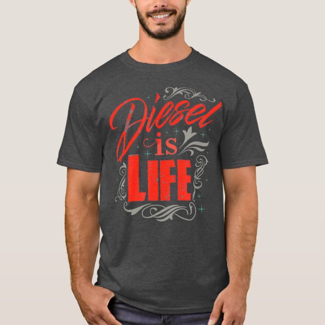 Diesel är Life Turbo Diesels Lastbilar Roll Coal T Shirt (Framsida)