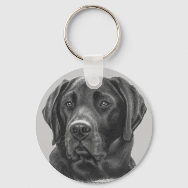 Diesel, Black Labrador Retriever Nyckelring (Framsida)