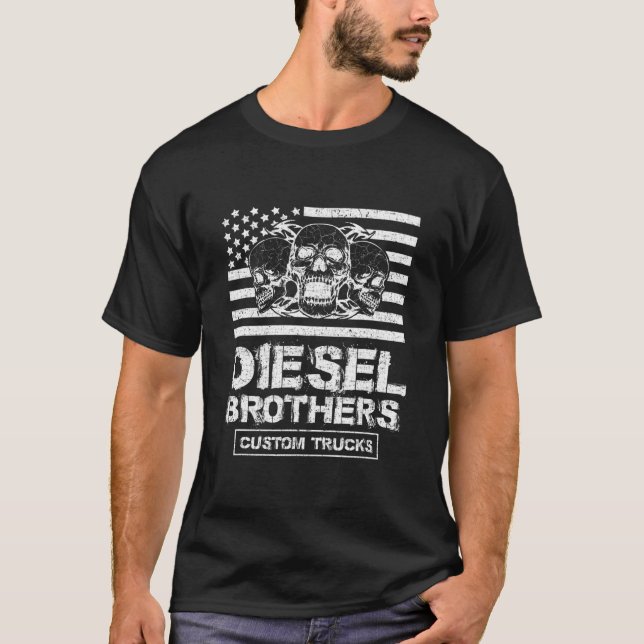 Diesel Brothers Anpassningsbar Truckers T Shirt (Framsida)