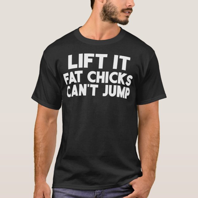 Diesel Lastbil Funny Hiss IT Tjock Chick Cant Jump T Shirt (Framsida)