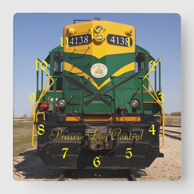 Diesel Locomotive No. 4138 Square Clock Fyrkantig Klocka (Framsida)