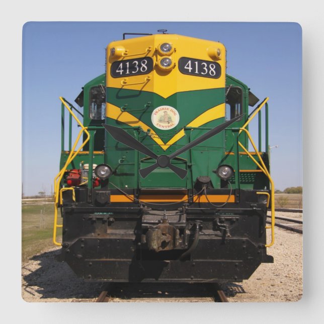 Diesel Locomotive No. 4138 Square Clock No Ansikte Fyrkantig Klocka (Framsida)