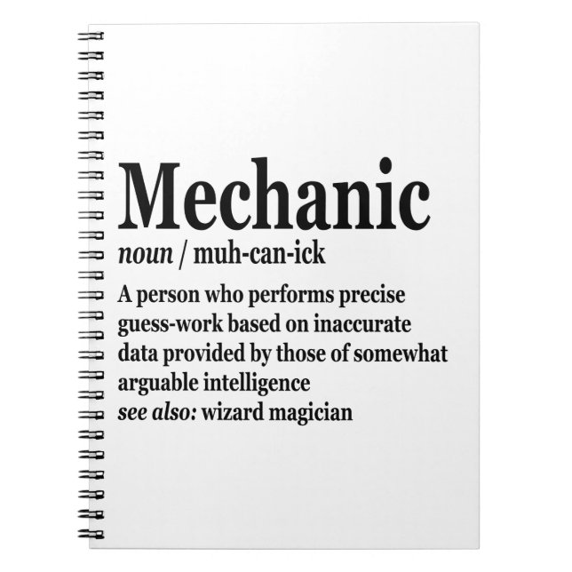 Diesel Mechanic Definition Funny Reparatör Far Anteckningsbok (Framsidan)