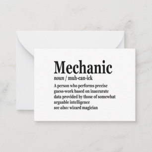 Diesel Mechanic Definition Funny Reparatör Far Anteckningskort