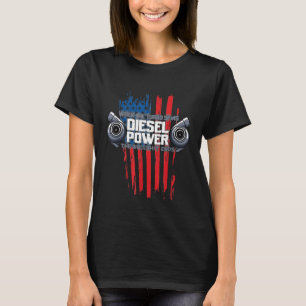 Diesel Mechanic Diesel Power Us Flagga Turbocharge T Shirt