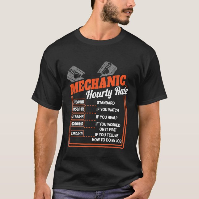 Diesel Mechanic Labour Timrate Verktyg T Shirt (Framsida)