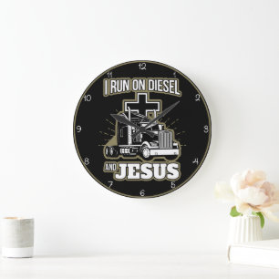 Diesel och Jesus Trucker Stor Klocka