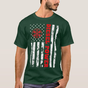 Diesel Power American Flagga Thin Red Line Dizel T Shirt