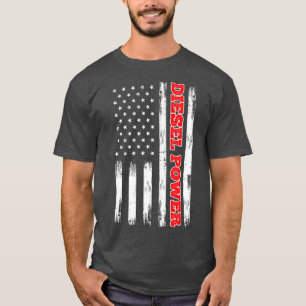 Diesel Power American Flagga Turbo Lastbil T Shirt