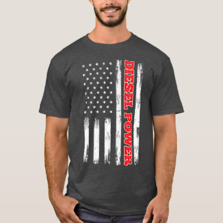 Diesel Power American Flagga Turbo Lastbil T Shirt