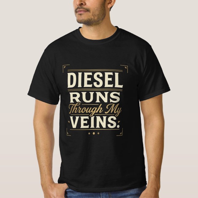 Diesel Rinner Genom Mina Ådror. T-Shirt (Framsida)
