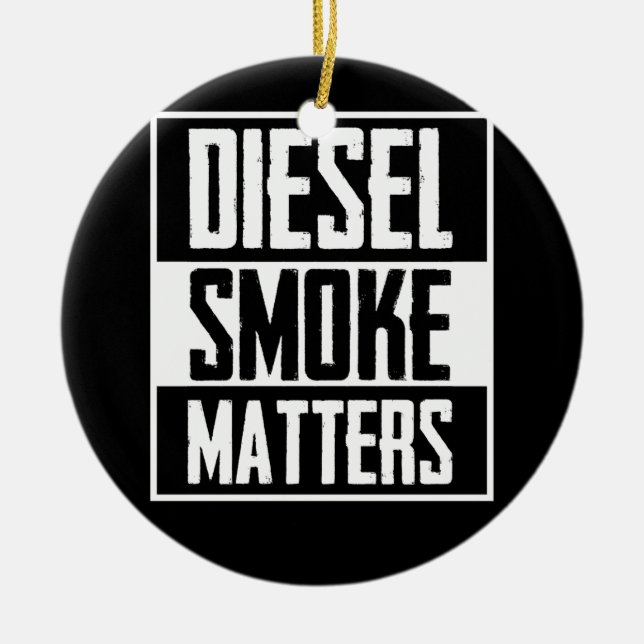 DIESEL ROKE MATTERS Diesel Lastbil Rullkol Julgransprydnad Keramik (Framsidan)