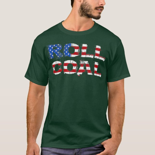 Diesel Roll Coal USA flagga Turbo Diesels Power T Shirt (Framsida)