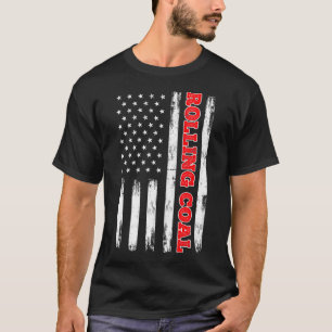Diesel Rolling Coal American Flagga Turbo Lastbil T Shirt