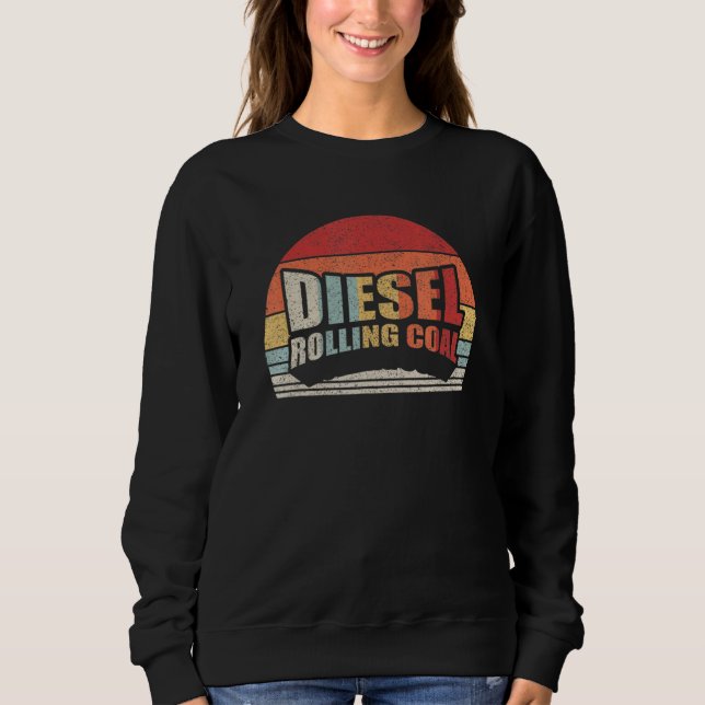 Diesel Rolling Coal Retro Funny Diesel Engine Dies T Shirt (Framsida)