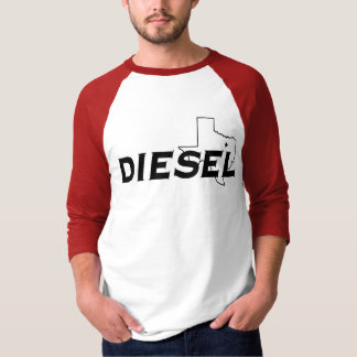 Diesel- rött/svart 3/4 sleeve t-shirt