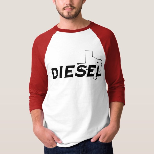 Diesel- rött/svart 3/4 sleeve tröja (Framsida)