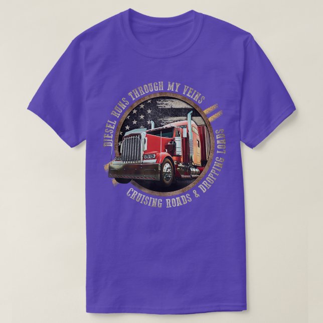Diesel Springa genom mina ventiler - släpp lastbil T Shirt (Design framsida)