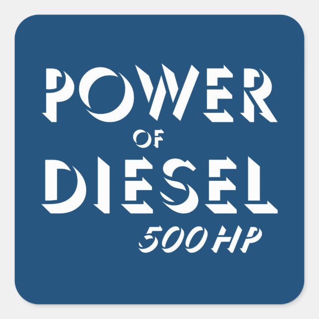 Dieselkraft Fyrkantigt Klistermärke (Framsida)