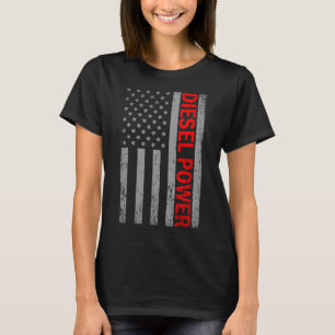 Dieselkraft Usa Flagga Lastbil Turbo Brothers Meka T Shirt