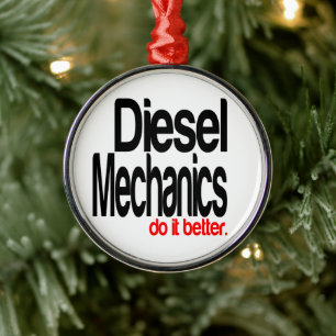 Dieselmekanik gör det bättre att skämta julgransprydnad metall