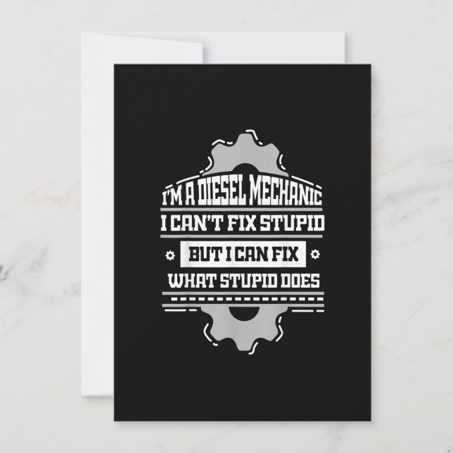 Dieselmekaniker Lastbilschaufför T-shirt Rolig las Inbjudningar (Framsida)