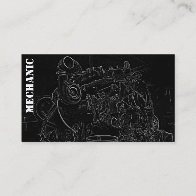 Dieselmotorn kvadrerar mekanikervisitkorten visitkort (Framsida)