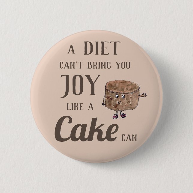 Diet Joy eller Chocolate Cake Funny Slogan Witty Knapp (Framsida)