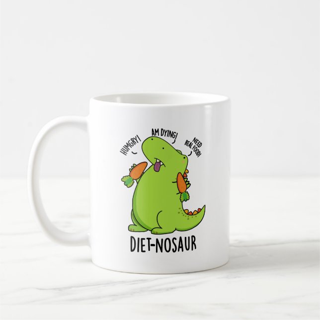 Diet-nosaur Funny Dinosaur Puns Kaffemugg (Vänster)