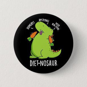 Diet-nosaur Roliga Dinosaurie-ordlekar Mörk bakgru Knapp