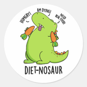 Diet-nosaur Roliga Dinosauriepunner  Runt Klistermärke