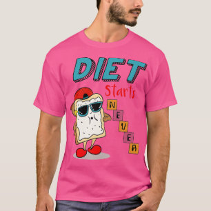 Diet Starts Donut Weightlift Gym Powerlif T Shirt