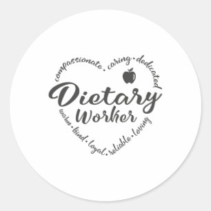 Dietarbetare, dietassistent runt klistermärke