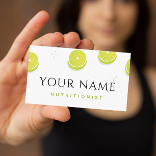 Dietician Nutritionist Grönt Lime Mönster Simple Visitkort