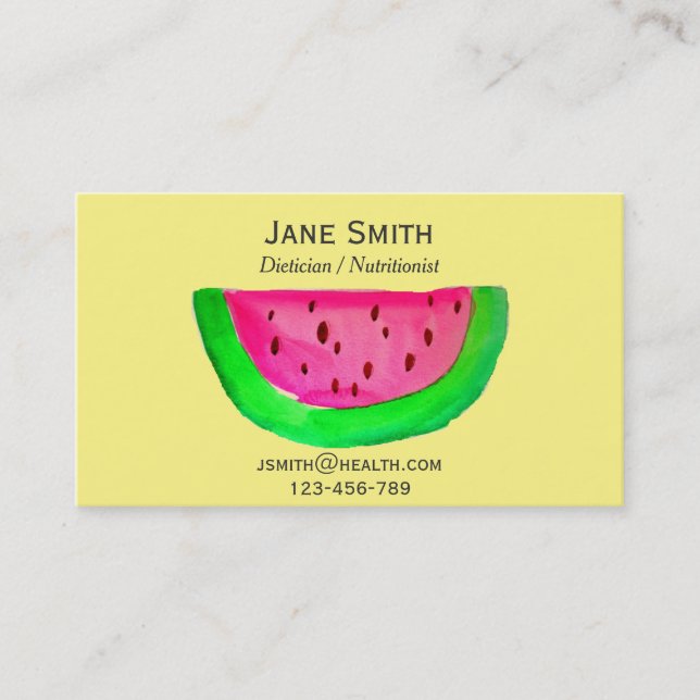 Dietiker Nutritionist Freelance Health fruktig Visitkort (Framsida)