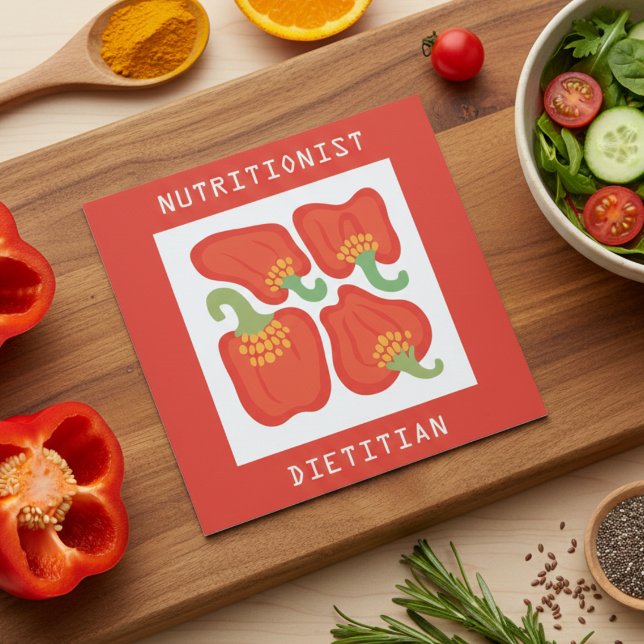 Dietist, nutritionist fyrkantigt visitkort (Skapare uppladdad)