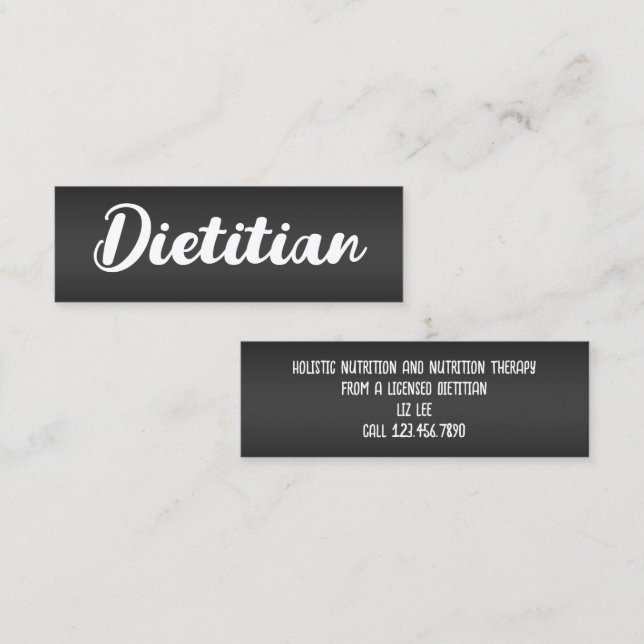 Dietitian Foodie Nutrition Mini Visitkort (Fram/baksida)