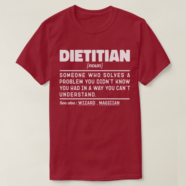 Dietitian Noun Definition Nutrition Coach Funny T Shirt (Design framsida)