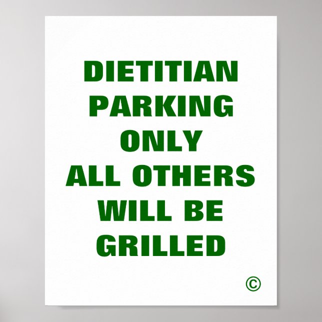 Dietitian Parking All other Grilled Poster (Framsidan)