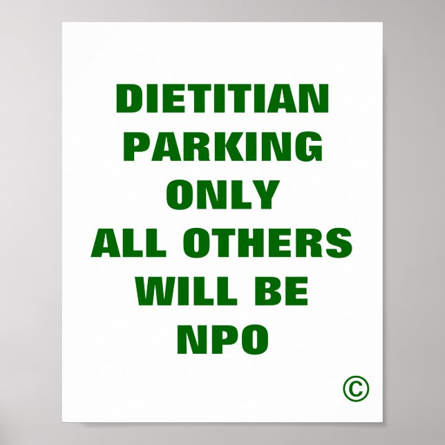 Dietitian Parking All other kommer att vara NPO Poster (Framsidan)